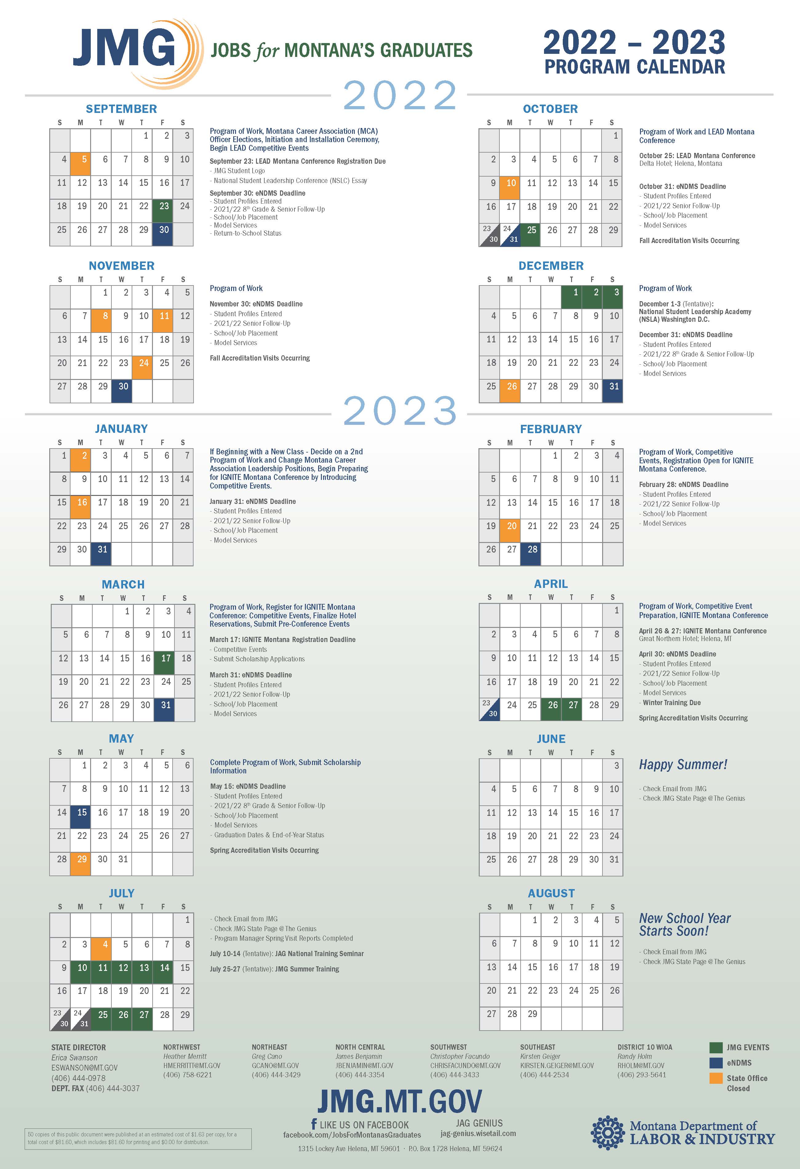 JMG-Calendar of events 2022-2023