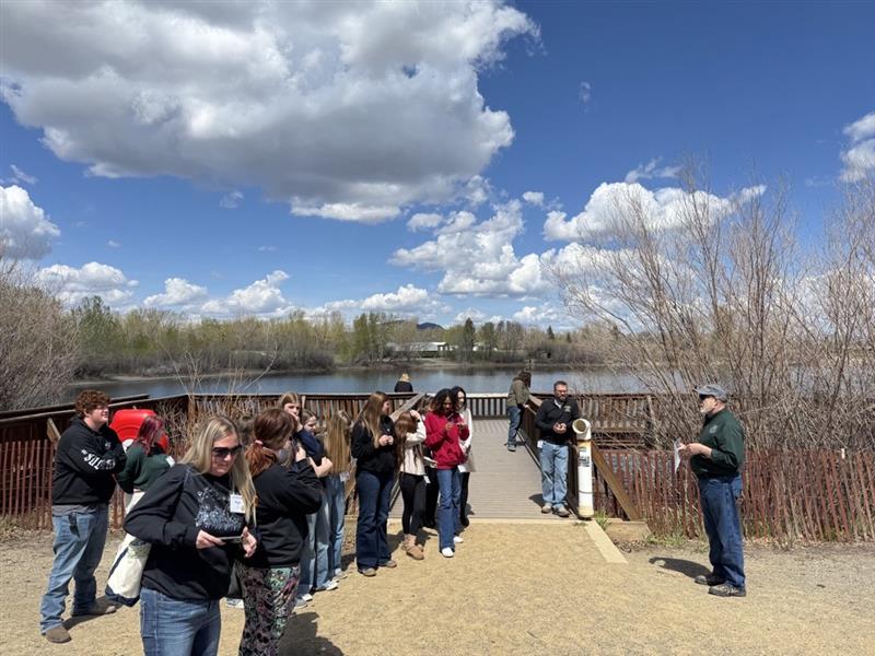 Students learning about state park management from Fish, Wildlife & Parks