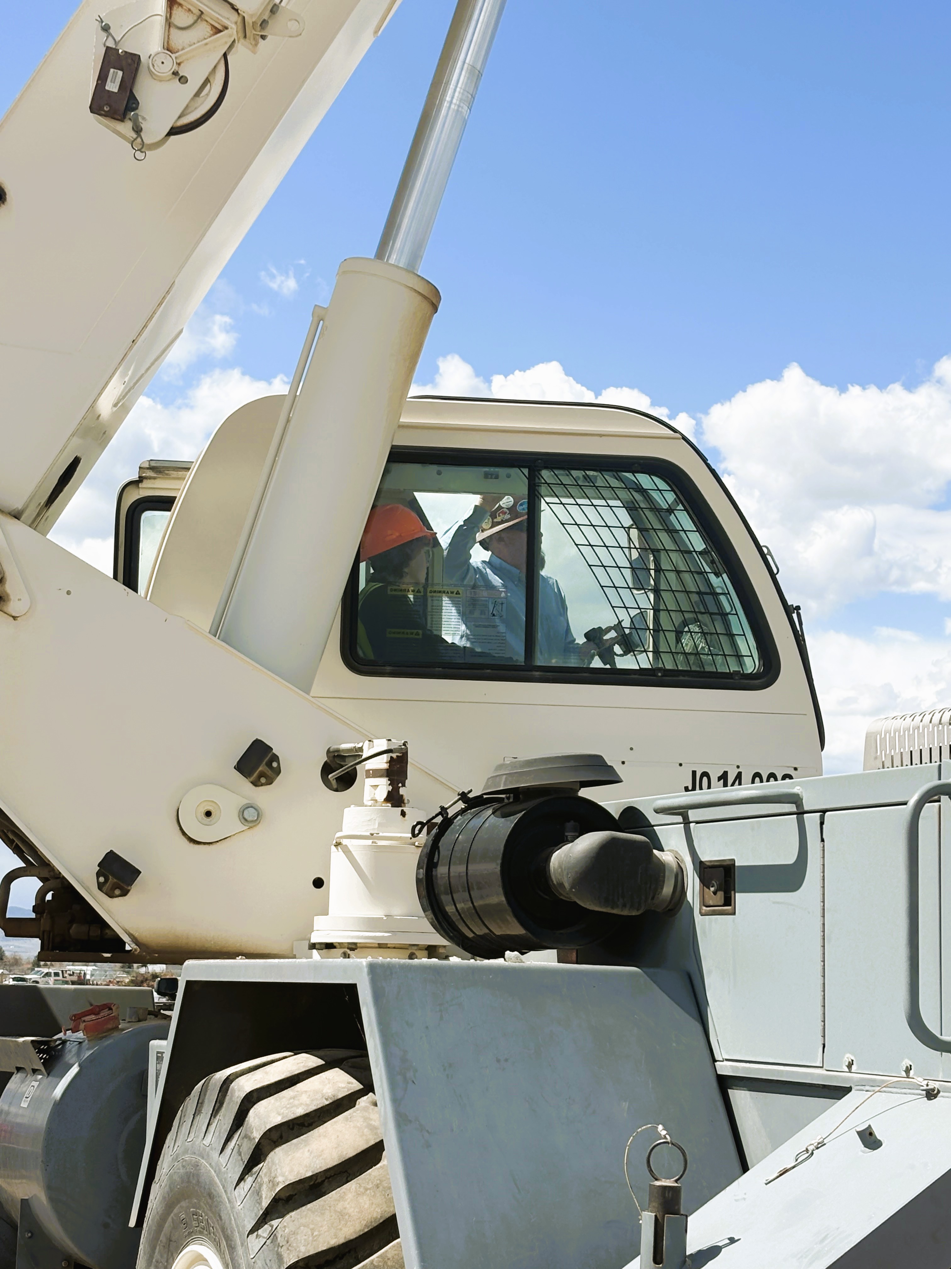 JMG student learning how to operate a crane